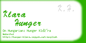 klara hunger business card